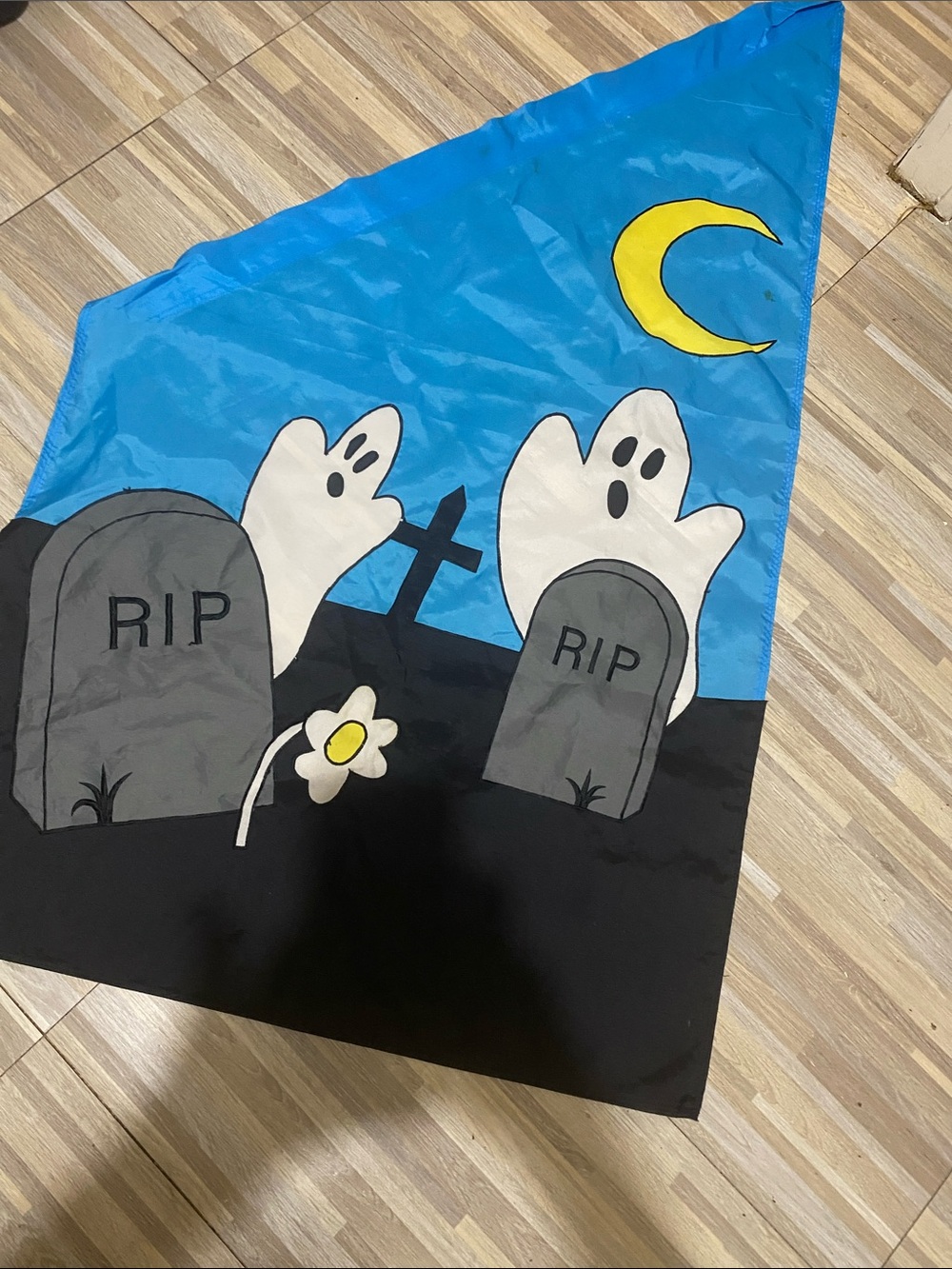 VINTAGE RIP large Halloween Flag